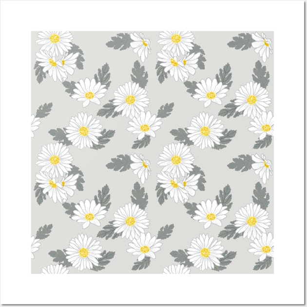 Daisy pattern, pantone color palette Wall Art by RosanneCreates